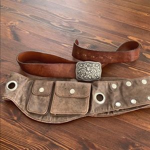 Satchel belt and reg with belt buckle